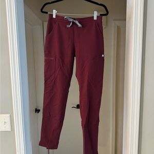 Figs Woman’s  Deep Red Cargo Pants